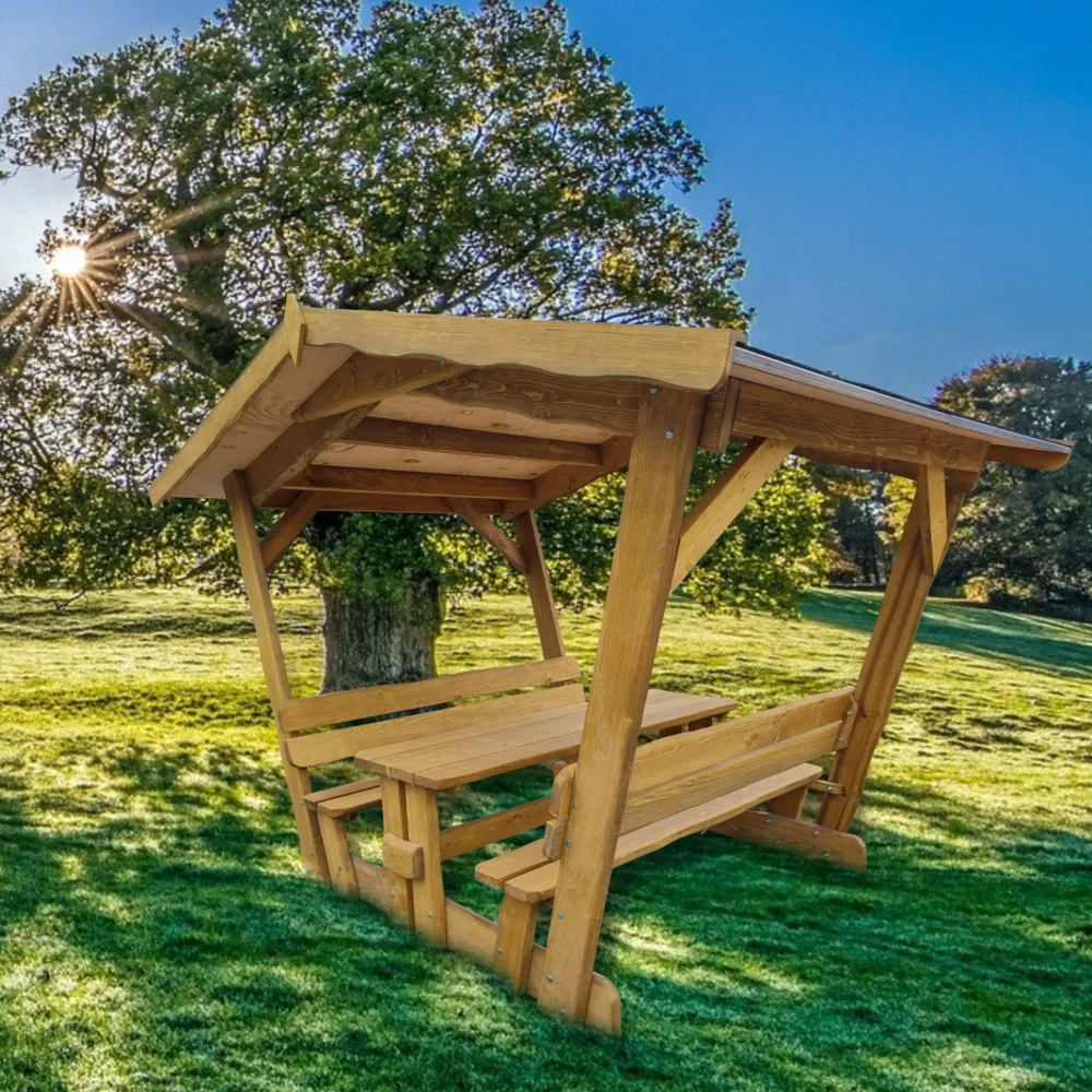 Überdachte Sitzgruppe Waldschänke ”Klausi” Bausatz Nadelholz Überdachte Sitzgruppe Waldschänke ”Klausi” Bausatz Nadelholz